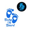 Dreothy 2pcs Footprint Baby on Board Sign Reflective Stickers, High