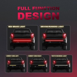 AHMURZOE 48 Inch Tailgate Light Bar Quad Row LED Tail Light Strip with Running Brake Reverse Turn Signal Lights