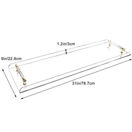 Bathtub Caddy Tray Clear Acrylic Bathroom Tray with Durable Handles Bath Shelf for Putting Books Wine