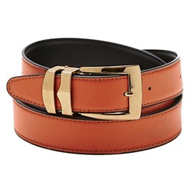 Concitor Reversible Belt Bonded Leather with Removable Gold-Tone Buckle ORANGE/Black 42