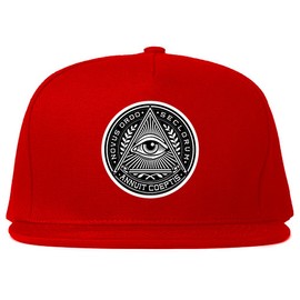 Illuminati Eye Triangle Snapback Hat Cap Red