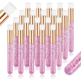 TUZAZO 20 Cepillos De Champú Rosa Para Pestañas - Cepillos Limpiadores De Extensiones De Pestañas Con Cristal Brillante - Cepillo De Limpieza Profunda De Poros Nasales Para Eliminar Puntos Negros Y Li
