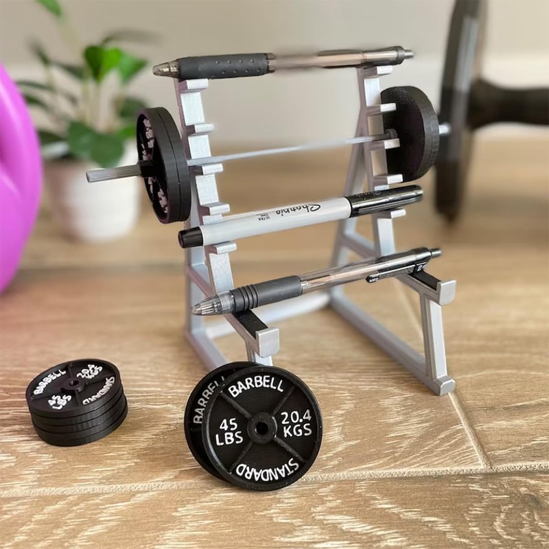 Hsthe Sea Squat Rack Pen Holder, Practical Barbell Rack Pen