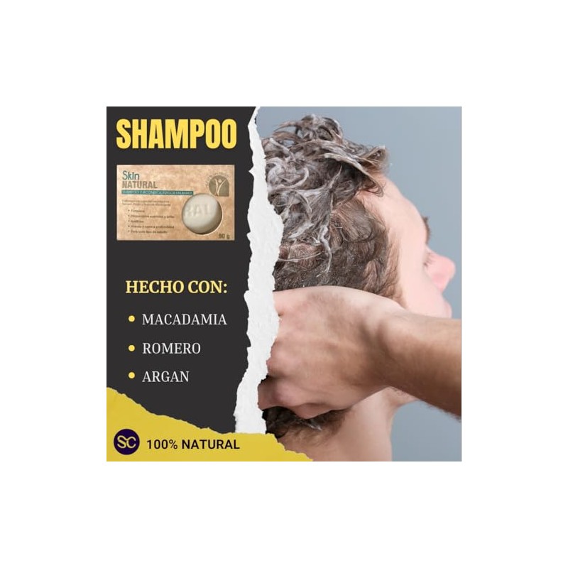 SKIN NATURAL - Shampoo Sólido 90g - Reduce la Caída