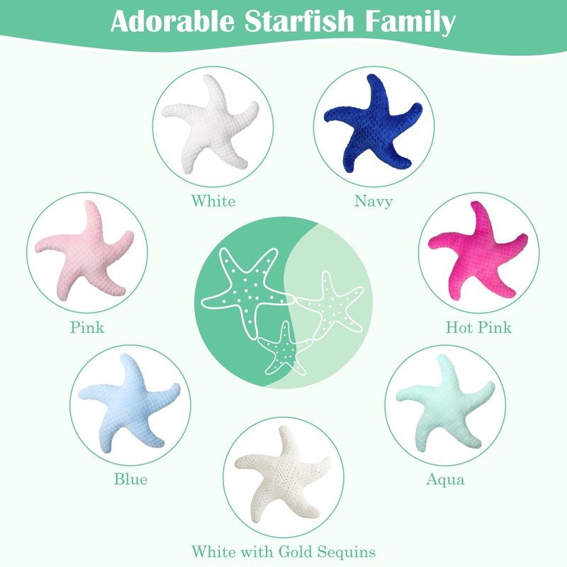 Marble Empire Starfish Pillow for Couch and Bed, Coastal Decor