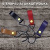 Modixun 8pcs Leather S-Hooks, Metal S Shaped Hooks for Hanging,