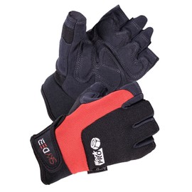 SKYDEER Hi-Performance Water Resistant Synthetic Leather Utility Fingerless Work Gloves (SD8822/L)