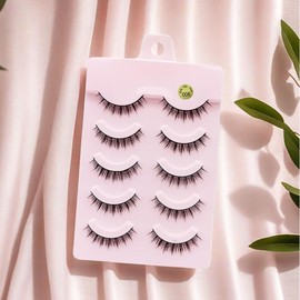 Philimumu つけまつげ ナチュラル束感つけま 黒軸手作りで超軽量・柔らか密着つけまつ毛 目尻ラッシュデザイン 初心者でも簡単 日常使いにfalse eyelashes 5ペア (006)