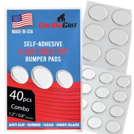Round Clear Adhesive Bumpers Combo (Large, Medium) - Transparent Self Stick Rubber Pads for Glass Table Top, Furniture, Laptop, Mirrors - 40 PCs