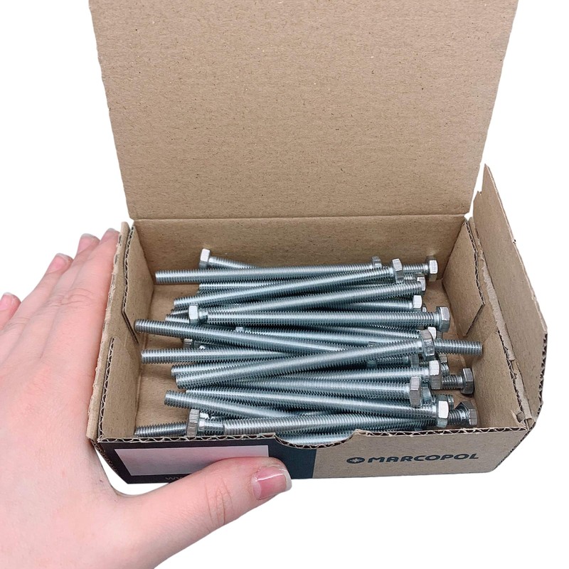 Pack of 40 DIN 933 Steel Hexagon Screws M6 x