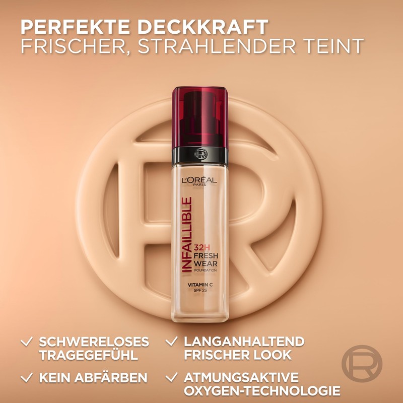 L'Oréal Paris makeup, waterproof and long-lasting liquid foundation with SPF