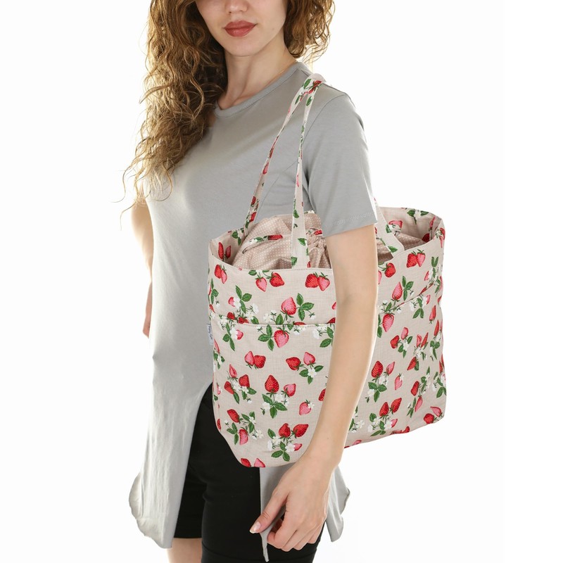 Hobby Gift Drawstring Craft Bag – Wool Storage Tote, Yarn