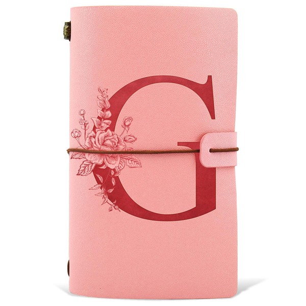 PU Leather Notebook Diary, Refillable Journal, A5 Pink Travel Notebook