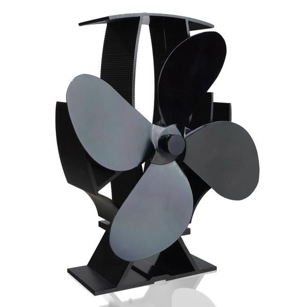 Arrows UK | SuperFast Semi-Heated Stove Fan | Efficient Heat-Powered Fireplace Fan for Wood Burners and Log Burners - 25% More Efficient, Circulating Warmth at 2.3m/s (Satin Black)