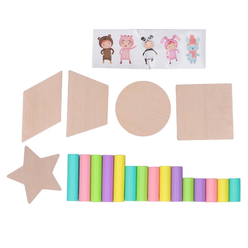 Wooden Tower Stacking Game Wooden Montessori Building Blocks Educational Desktop