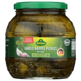 Kuhne Barrel Pickles, Garlic, 35.9 oz.