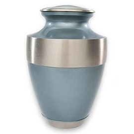 Athens Blue Adult Cremation Urn by Beautiful Life Urns - Classic, Elegant Brass Funeral Urn (Large)