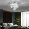 Deckrico Modern K9 Crystal Chandelier 3 LED Lights Stainless Steel