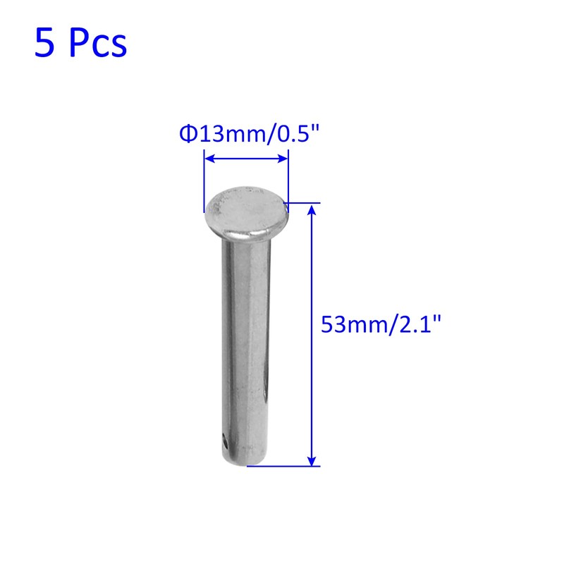 M METERXITY 5 Pcs Flat Head Stainless Steel Clevis Pin