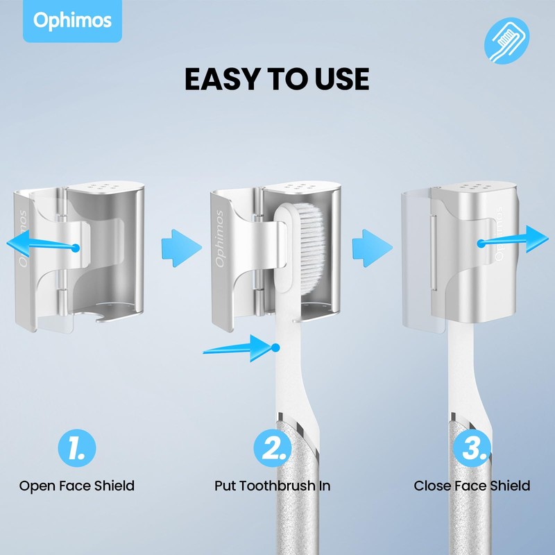 Ophimos Aluminum Alloy Toothbrush Head Cover/Cap/Protector Case, Eco-Friendly & Anti-Cracking,