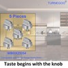 TURNEGOO Upgrade WB03X29354 Stove Knobs Replacements, Reinforced Stainless Steel Protection