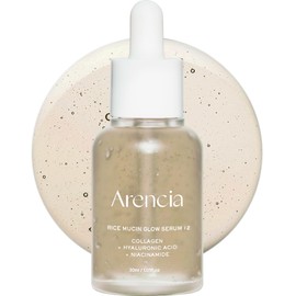 Arencia Rice Mucin Glow Serum, Collagen + Hyaluronic Acid & Niacinamide, 1.01 fl oz