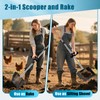 10-inch Large Metal Chicken Poop Scooper＆Rake 2-in-1,Coop Scoop with Ergonomic