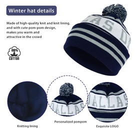 Vintage Classic Skull Cap Beanie Hat Cuffed Winter Hat Knit Comes with Warm Gloves Gifts for Men Women Fans