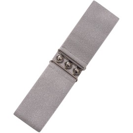 Ro Rox Retro Vintage Belt | Elastic Women's Accessories | Stretchy 50s Nurse With Silver Buckle & Clasp | Waist Belt For Dress | Wide Belt Design | Elasticated Belt For Women & Ladies, Silver, S