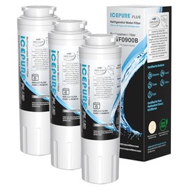 ICEPURE PLUS UKF8001 NSF/ANSI 53 & 42 Certified Refrigerator Water Filter, Remove Lead, Replacement for Whirlpool Filter 4, Everydrop EDR4RXD1, Maytag UKF8001AXX-200 UKF8001AXX-750 9084 4396395, 3PACK