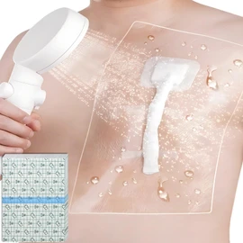 50 Pcs Waterproof Shower Protector Bandage 6"x10" for Post Knee Replacement Hip Surgery Long Surgical Incision Larger Wounds Cover C-Section Transparent Film Clear Adhesive Dressing Bath Patch