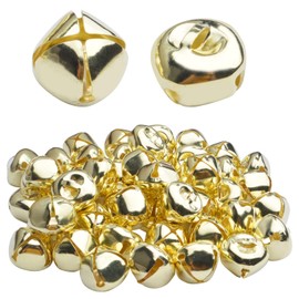 BronaGrand 50pcs Jingle Bells, 1 Inch Craft Bells Bulk DIY Bells for Christmas Festival Decoration Home Decoration,Gold