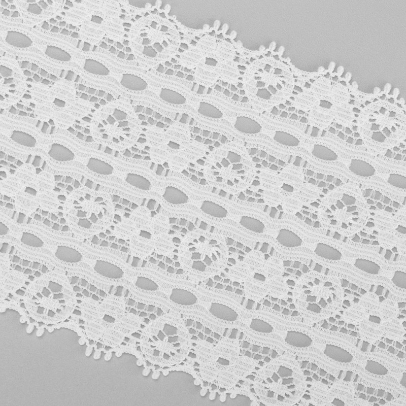 White Lace 10 Yards 6cm/2.3in Wide Ribbon Trim Flower Pattern