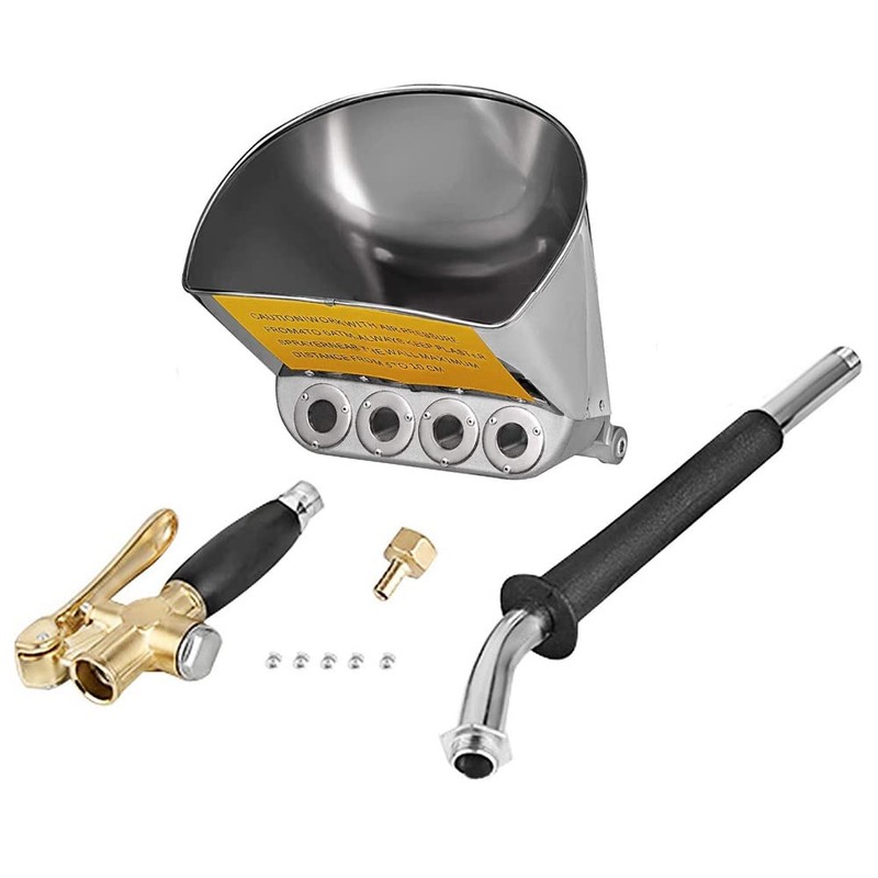 Uenede Stucco Sprayer Gun, 4 Jet Cement Mortar Paint Hopper