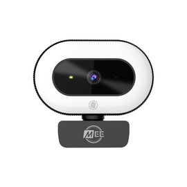 MEE audio CL8A 1080p HD Webcam with Ring Light, Microphone, Autofocus, Low Light Correction, 360° Rotation; USB Streaming Web Camera for Video Calling via Zoom/Skype on Computer PC Mac Laptop Desktop