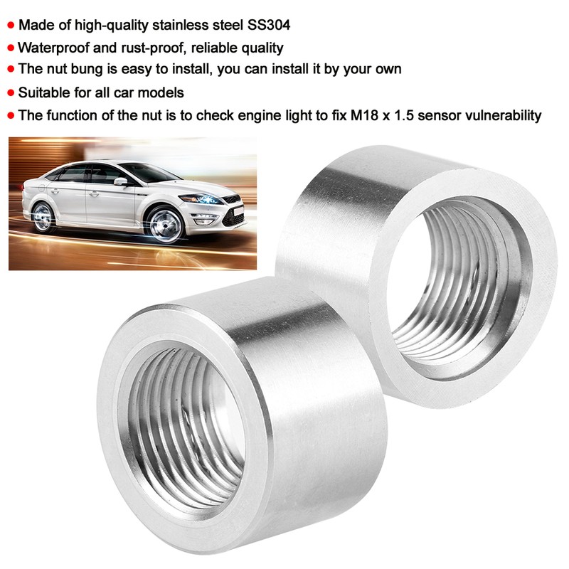 2PCS Oxygen Sensor Bung Stainless Steel SS304 M18 x 1.5
