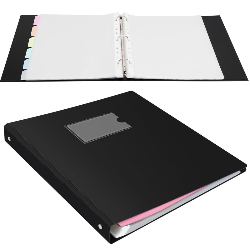 Uquelic 50-Pocket Binder with Plastic Sleeves, High-Capacity Document Organizer and