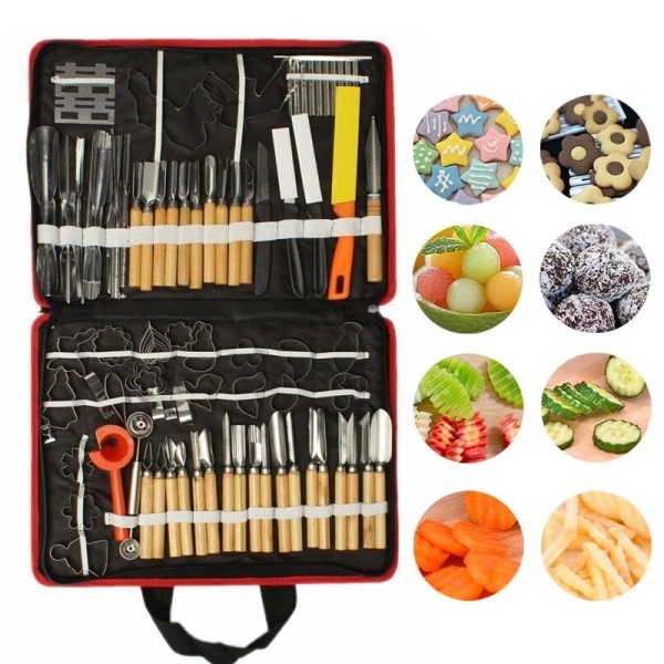 Unbranded Food Carving Set 80Pcs Modeling Kit Vegetable Sculpting Tool