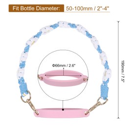 uxcell Water Bottle Carrier Holder with Strap, 190mm/7.5 Silicone Tumbler Holder Coffee Cup Holder Water Bottle Sleeve Bag for Camping Walking Hiking, Blue