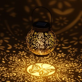 Solar Lights for Outdoors, OUILA Solar Lights Garden, IP65 Waterproof Garden Balcony Decoration, Outdoor Garden Decoration for Outdoor Vintage Hanging for Porch, Lanterns, Patio, Lawn, Yard, Walkway,