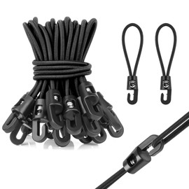 Bungee Cord with Hooks, Pack of 25, Rubber Tensioner with Hooks, 10 cm, Waterproof Tensioning Rubber, Rubber Tensioner with Hooks for Outdoor Camping