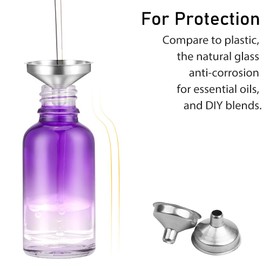 Bumobum 2 oz Dropper Bottle, Purple Glass Eye Dropper Bottles with Golden Top Cap for Essential Oils, 24 pack Tincture Bottle with Labels and Funnel