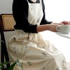 Cooking Apron Flower Embroidery Waterproof Wear Resistant Baking Apron for