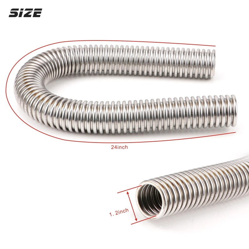 VEHITO 24" Chrome Stainless Steel Radiator Hose Kit, Flexible Radiator