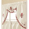 Christmas Kitchen Curtains Valance 3 Piece Set(Beige)