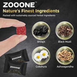 ZOOONE Pure Himalayan Shilajit Gummies – 60 Count – Gold Grade, Lab Tested – No Added Sugar – With Ashwagandha, Gokshura, Fulvic Acid & 85+ Trace Minerals – Non-GMO, 100% Natural & Organic – For Men & Women