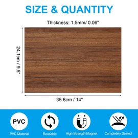 PATIKIL 14"x9.5" Magnetic Vent Cover, Floor Wall Air Registers Cover High Strength Magnetic Vent Blocker for Home RV HVAC Fireplace Furnace, Wood Grain Color