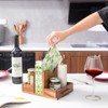 Napkin Holder for Table, Wooden Napkin Holder with Salt and