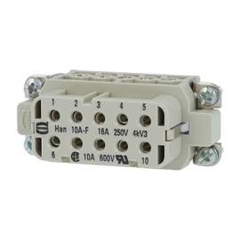 09200102812 Harting Han 10A Female Insert (F) Screw Connection 10-Pin + PE