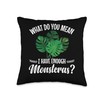 Monstera Seeds Monstera Live Variegated Monstera Plant Throw Pillow
